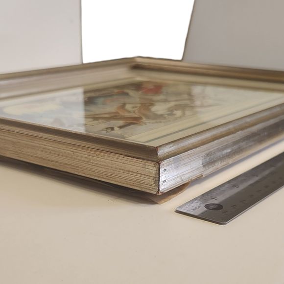 Flying Rabbit Merry Christmas Print Signed by Charles Hazard Matted Silver Frame - Picture 6 of 11